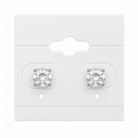 White Hanging Plastic Earring Card with Velour Flocked Center