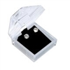 Clear Crystal-Style Earring Box with Black Velvet Insert