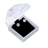 BX1008 Clear Crystal-Style Earring Box with Black Velvet Insert