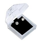 Clear Crystal-Style Earring Box with Black Velvet Insert