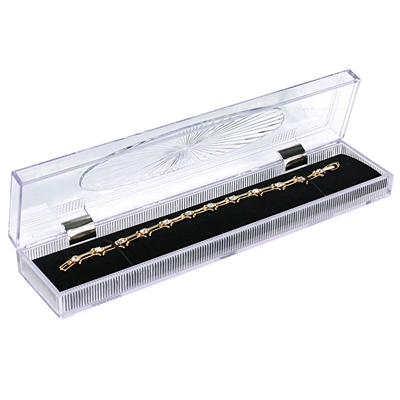 BX1011 Clear Plastic Watch and Bracelet Gift Box with Black Velvet Insert