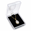 Clear Crystal-Style Pendant Box with Black Velvet Insert