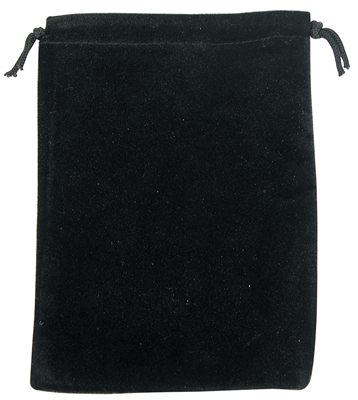 BX1204-BK Black Velvet Drawstring Jewelry Pouch 4 x 5 Inches