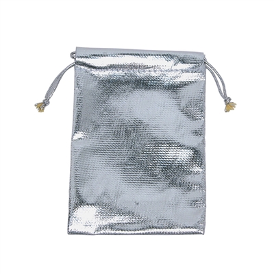 BX1272 Silver Drawstring Pouches