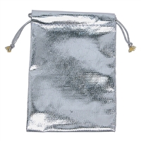 BX1273 Silver Drawstring Pouches