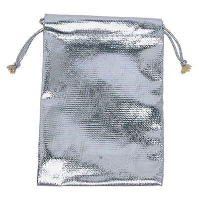 BX1273 Silver Drawstring Pouches