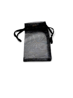 BX1291-BK Black Organza Drawstring Gift Pouches