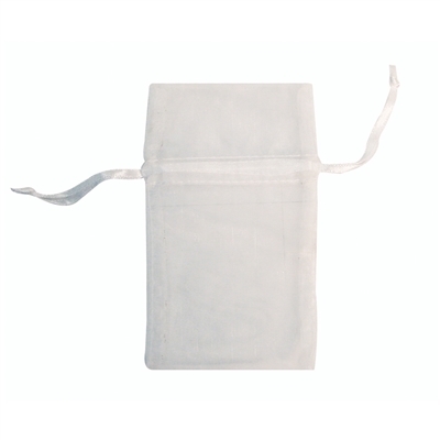 BX1294/WH White  Organza Drawstring Pouch