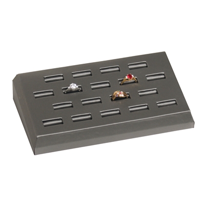 BX2460R-SG Steel Gray Faux Leather Ring Display