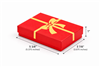 BX2832-RK Glossy Red - Gold Bow Cotton Filled Boxes