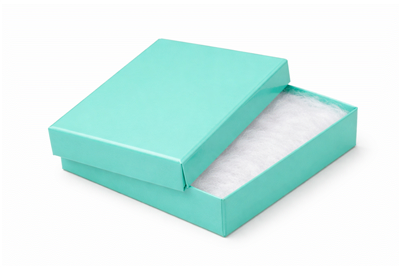 BX2865-TB Teal Blue Cotton Filled Jewelry Box - Necklace & Bracelet Gift Box