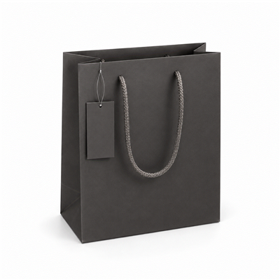 BX3977-GR Gray Matte Finish Solid Color Shopping Tote Bag