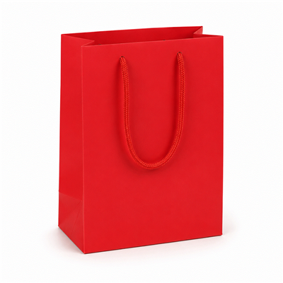 BX3970-RD Glossy Red Paper Tote Bags