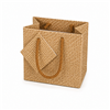 Burlap Print Paper Gift Bag 4 x 2 3/4 x 4 1/2 inches with rope handles