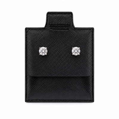 Black Vinyl Earring Puff Pad 1 Inch x 1 Inch for Stud Earrings