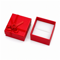 Assorted Color Cardboard Ring Gift Boxes with Flocked Foam Insert