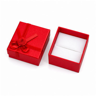 Assorted Color Cardboard Ring Gift Boxes with Flocked Foam Insert