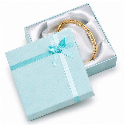 Assorted Pastel Color Cardboard Bangle Gift Box with Satin Interior