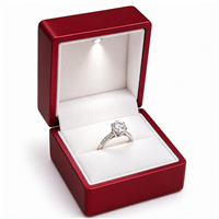 CA01-RD Red Soft Touch Lighted Ring Box
