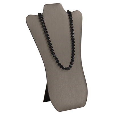 CD-6703R-SG Steel Gray Faux Leather Necklace Easel Display