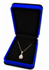 Luxury royal blue velvet necklace jewelry box with black trim