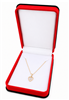 Luxury red velvet necklace jewelry box with black trim