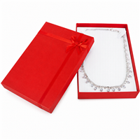 Assorted Color Cardboard Necklace Gift Box with Flocked Foam Insert