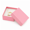 Pink Rigid Cardboard Pendant and Ring Gift Box with White Insert