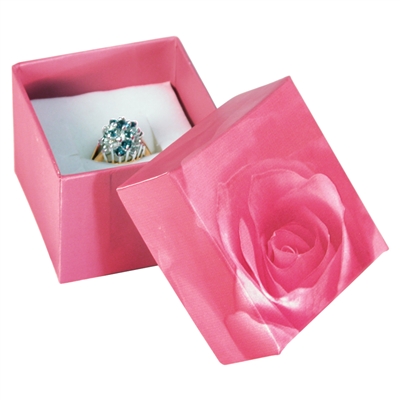 DR2R-PK  Pink Rose Ring Jewelry Box â€“ Gift Box for Rings