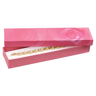 DR5B- PK Pink Rose Bracelet & Necklace Jewelry Box â€“ Gift Box