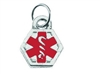 Red and Silver Medical Alert Charm Pendant