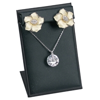 ED-0461L(BK) Black  Leatherette Earring and Necklace Display Stand