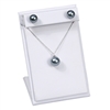 ED-0461L-WH White Leatherette Earring and Necklace Display Stand