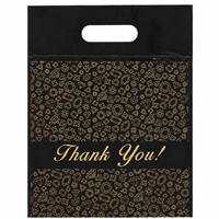Black and Gold Thank You Resealable Jewelry Bags 9 x 9