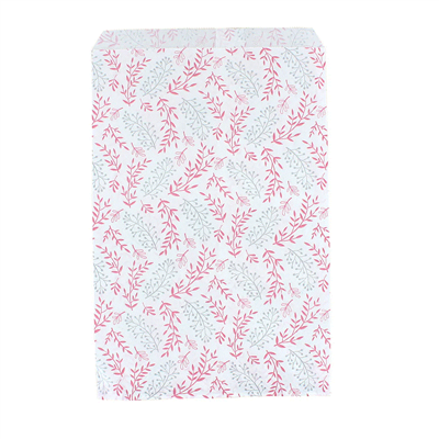 EN-8327-M95 Pink & Silver Vines/White Paper Gift Bag