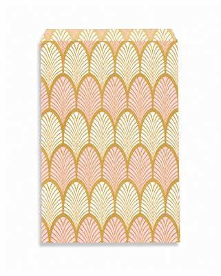 Pink Leaf Merchandise Bag 5 x 7 Paper Bag