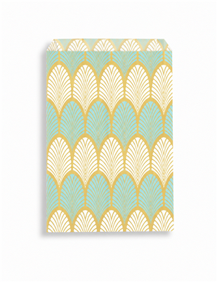 Blue Leaf Merchandise Bag 5 x 7 Paper Bag