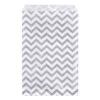 EN016-SW Paper Gift Bag , Chevron, Silver