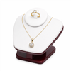 Mini necklace and ring display bust with rosewood base
