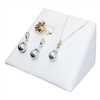 F8-0 White Leatherette Ring Earring and Necklace Display Stand
