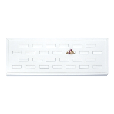 F8-11 White Leatherette Horizontal Ring Display Tray