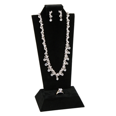 F9-18 (BK)Tall Combination Necklace, Earring, and Ring Display Stand