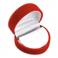 FH1E/Red Flocked Velvet Plastic Earring Box
