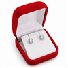 Red Velour Earring Box with White Insert for Stud Earrings