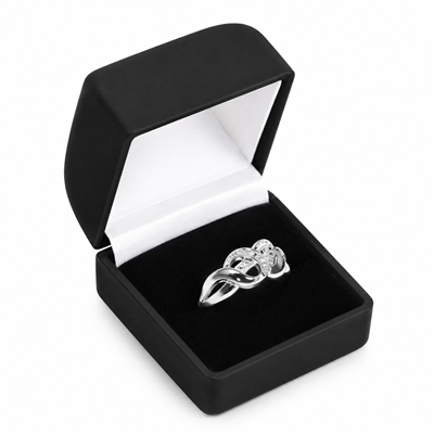 FQ3R BK Black Flocked Square Ring Gift Box