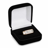 FQ5R Black Flocked Large Square Ring Box