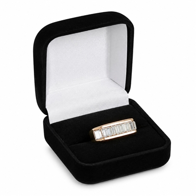 FQ5R Black Flocked Large Square Ring Box