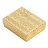 Gold paper jewelry box with cotton insert for earrings, gemstones, charms, beads, and other small jewelry items.
