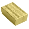 Gold paper jewelry box with cotton insert for earrings, pendants, gemstones, charms, and small jewelry items.