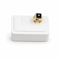 GR-43-WH White Leatherette 2-Ring Display Stand